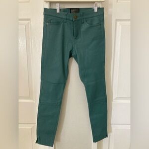 Current/Elliott jeans 100%leather the side slit stiletto spruce size 28